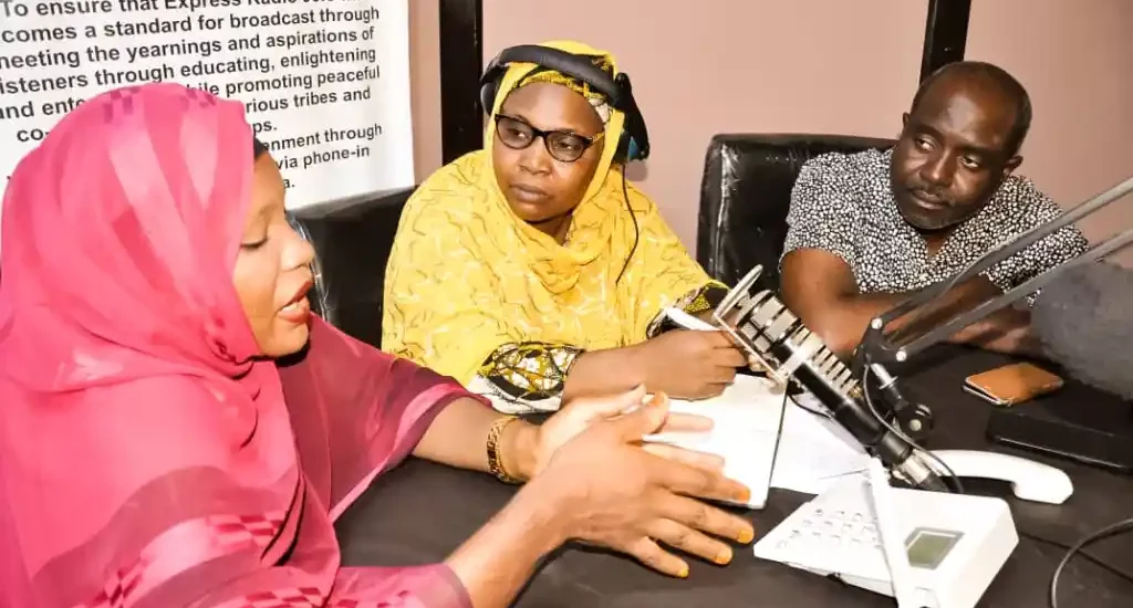 Nafisa Murtala (C) Hosting Dr. Musa Abdullahi Sufi (R) and Jamila Musa